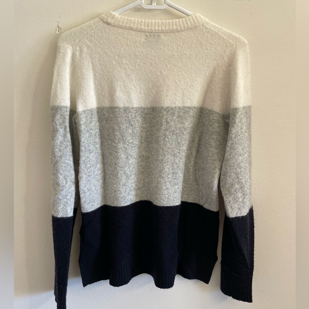 J. Crew Colorblock Sweater - Cream, Gray, and Black - Picture 3 of 3